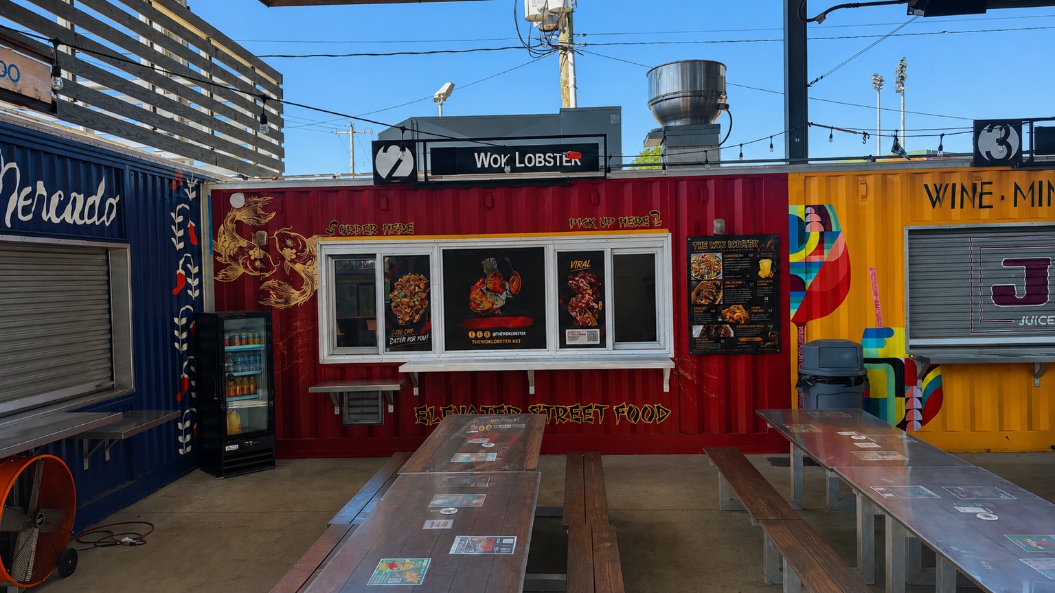 The Wok Lobster restaurant storefront at Gather GVL